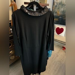 NWOT Talbots sequined collar knit shift dress size 16